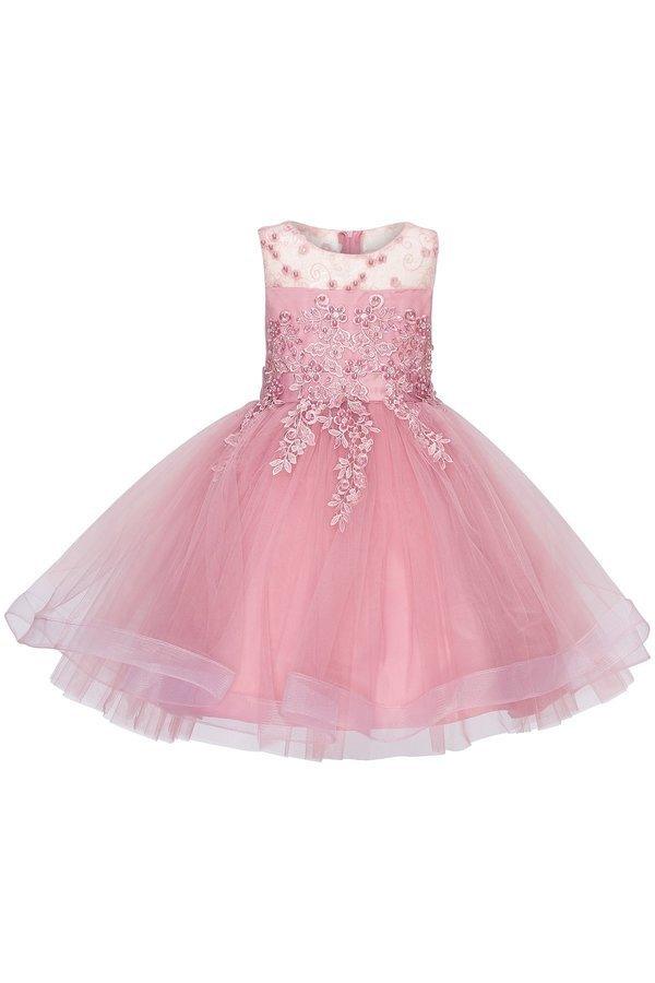 Sleeveless Embellished Short Party Dress Flower Girls - The Dress Outlet