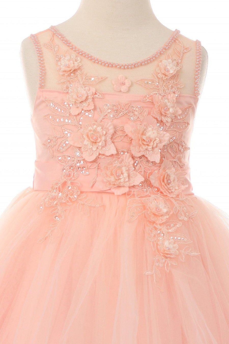 Sleeveless Embellished Short Party Flower Girls Dress - The Dress Outlet Cinderella Couture