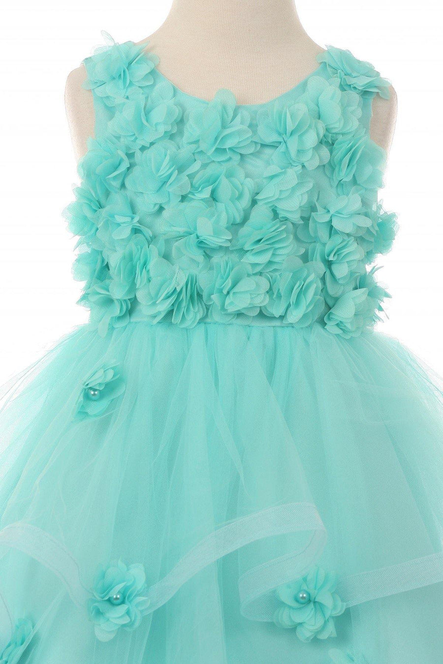 Sleeveless Embellished Short Party Flower Girls Dress - The Dress Outlet Cinderella Couture