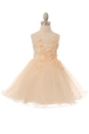 Sleeveless Embellished Short Party Flower Girls Dress - The Dress Outlet Cinderella Couture