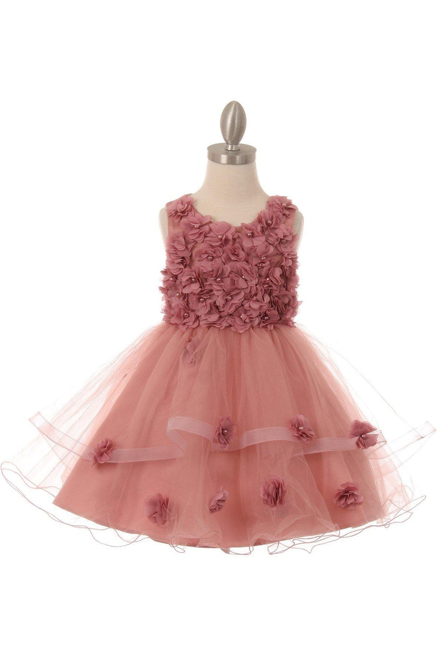 Sleeveless Embellished Short Party Flower Girls Dress - The Dress Outlet Cinderella Couture