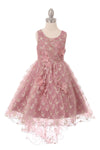 Sleeveless Embroidery Flower Girls Dress - The Dress Outlet Cinderella Couture