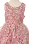 Sleeveless Embroidery Flower Girls Dress - The Dress Outlet Cinderella Couture