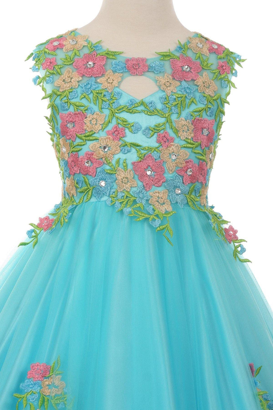 Sleeveless Floral Lace and Tulle Flower Girl Dress - The Dress Outlet Cinderella Couture