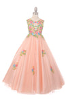 Sleeveless Floral Lace and Tulle Flower Girl Dress - The Dress Outlet Cinderella Couture