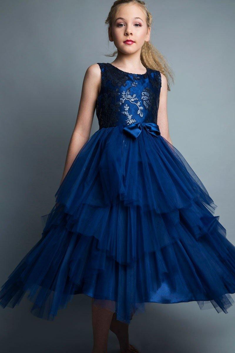 Sleeveless Flower Girl Dress Formal - The Dress Outlet Petite Adele