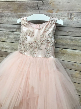 Blush Sleeveless Flower Girl Dress Formal for $121.99 – The Dress Outlet