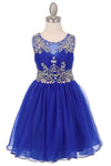 Sleeveless Flower Girl Dress with Rhinestone Bodice - The Dress Outlet Cinderella Couture