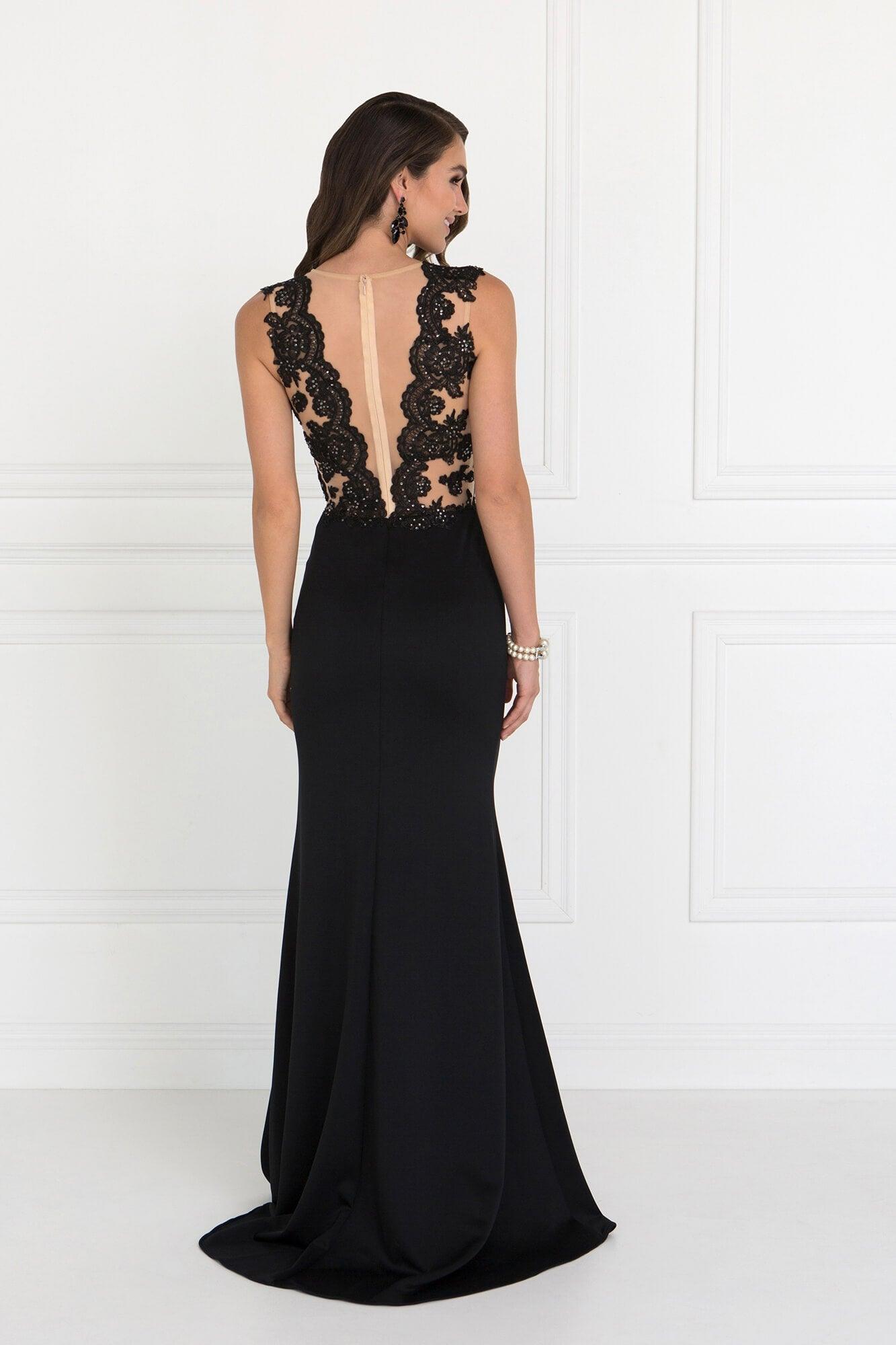 Black Sleeveless Lace Embellished Long Prom Dress for $227.99 – The ...