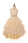 Sleeveless Satin High Low Flower Girls Dress - The Dress Outlet Cinderella Couture