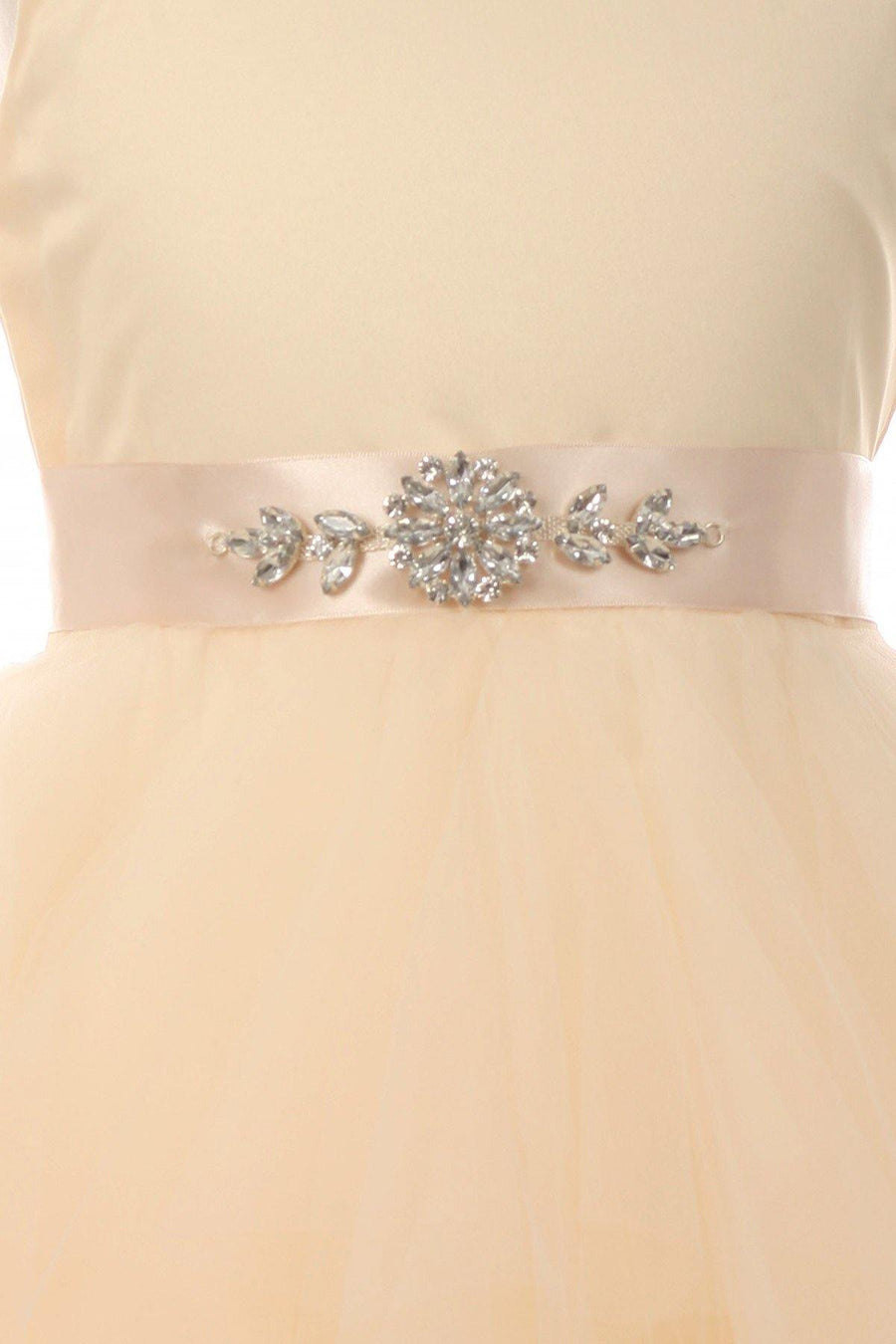 Sleeveless Satin High Low Flower Girls Dress - The Dress Outlet Cinderella Couture