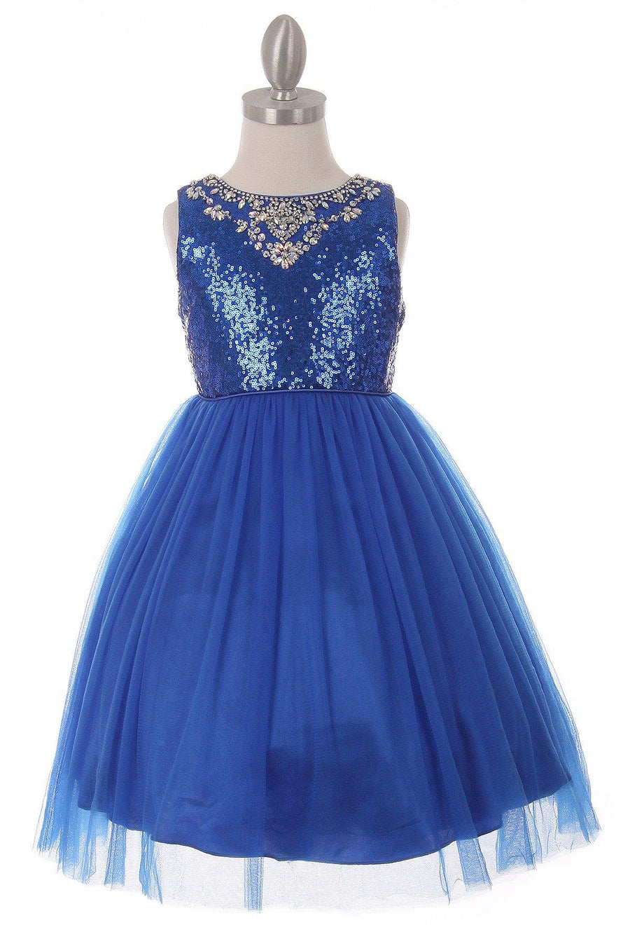 Sleeveless Sequin Short Dress Flower Girl - The Dress Outlet Cinderella Couture