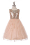 Sleeveless Sequin Short Dress Flower Girl - The Dress Outlet Cinderella Couture