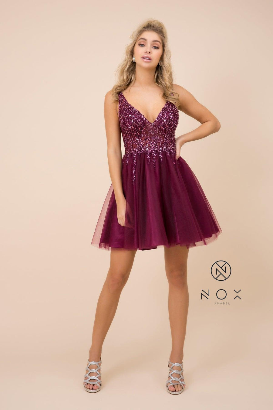 Sleeveless Short Prom Dress Homecoming - The Dress Outlet Nox Anabel