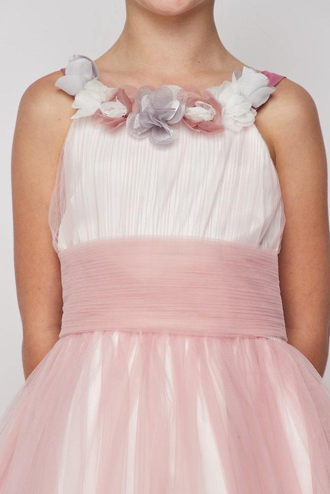 Soft Tulle with Floral Detailing Flower Girls Dress - The Dress Outlet Cinderella Couture