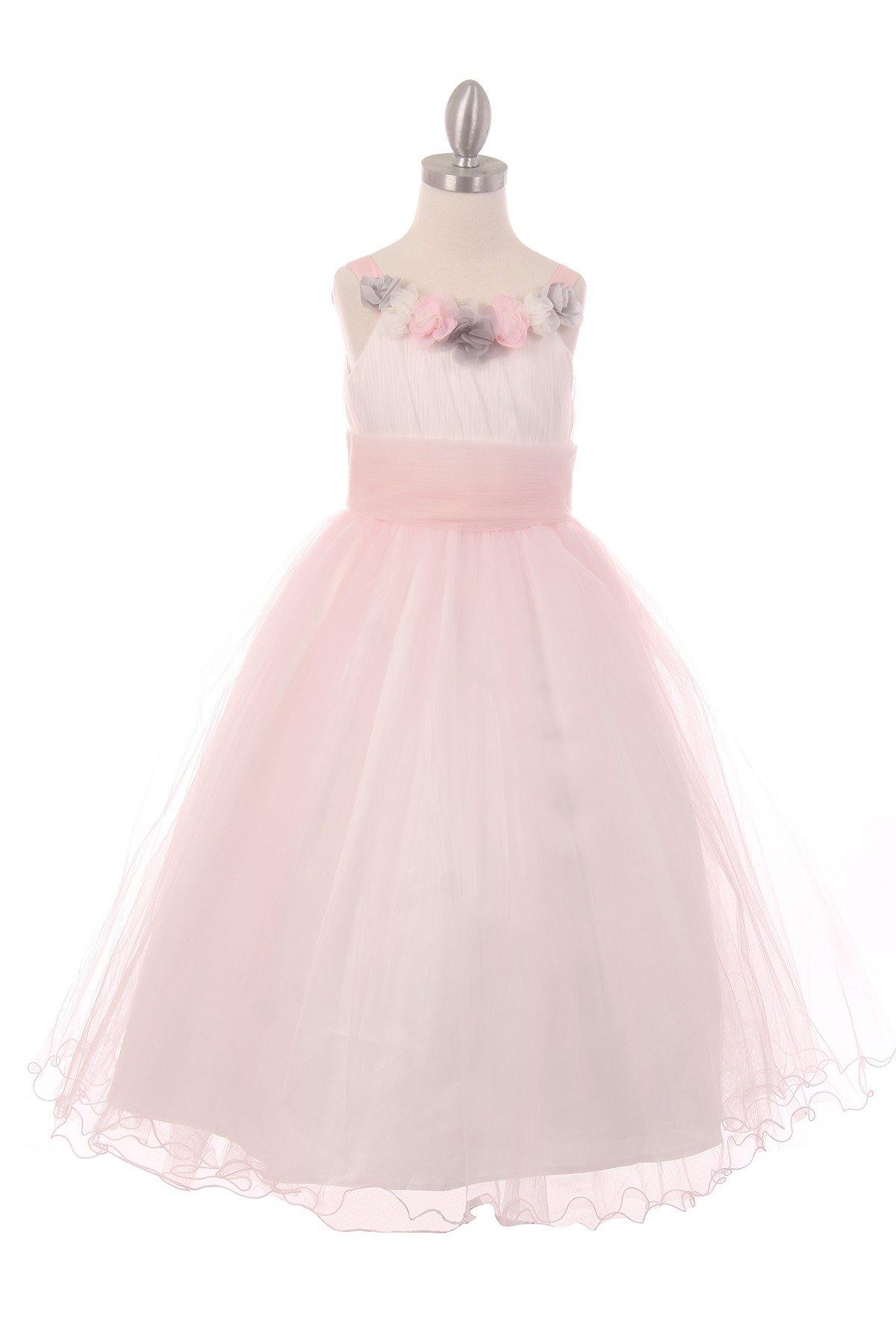 Rose Soft Tulle with Floral Detailing Flower Girls Dress for $80.99 ...