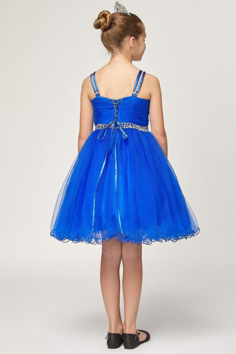 Spaghetti Strap Short Tulle Party Dress Flower Girl - The Dress Outlet Cinderella Couture