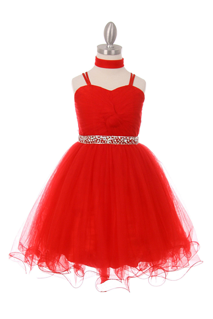 Spaghetti Strap Short Tulle Party Dress Flower Girl - The Dress Outlet Cinderella Couture