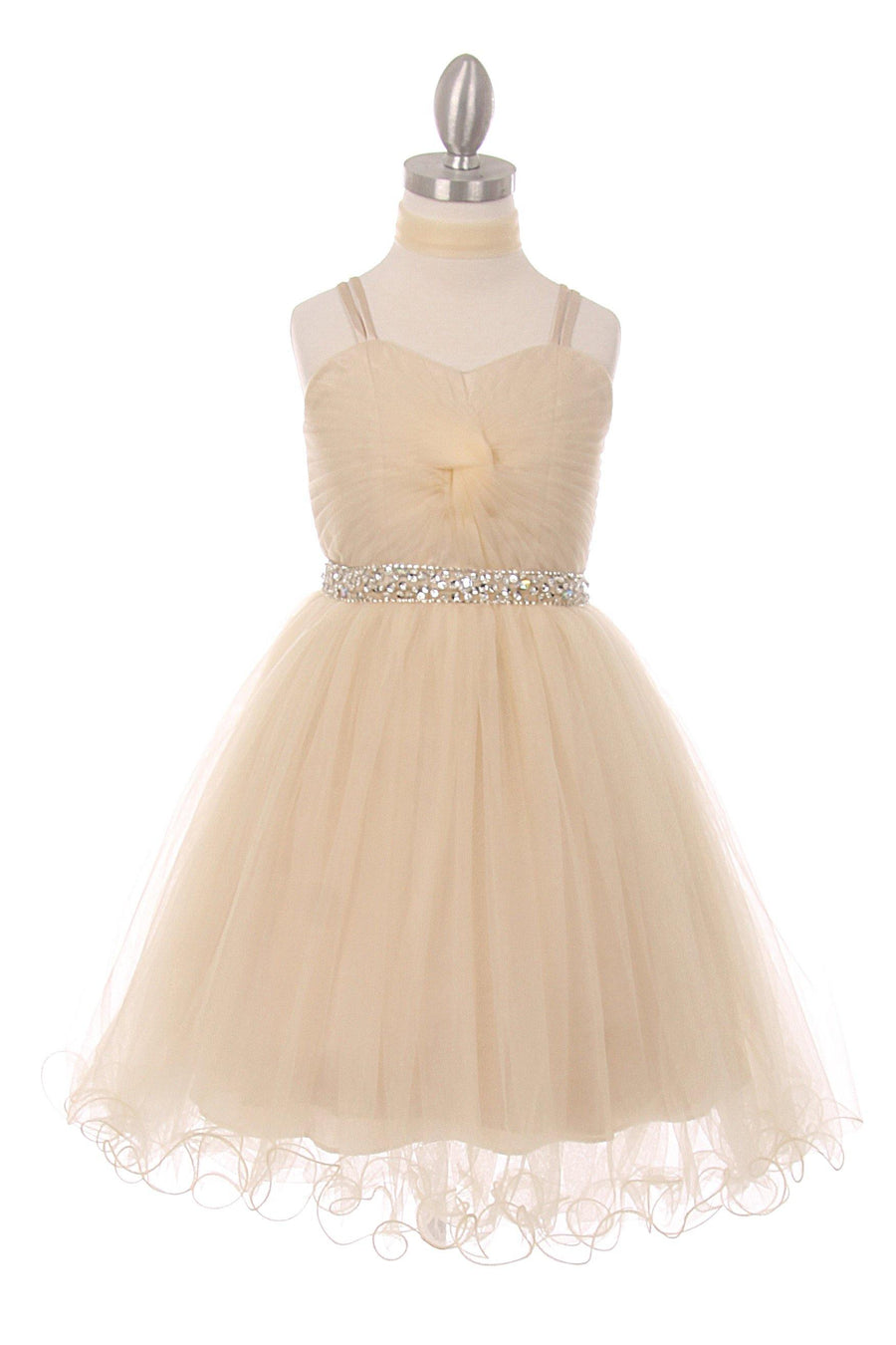 Spaghetti Strap Short Tulle Party Dress Flower Girl - The Dress Outlet Cinderella Couture