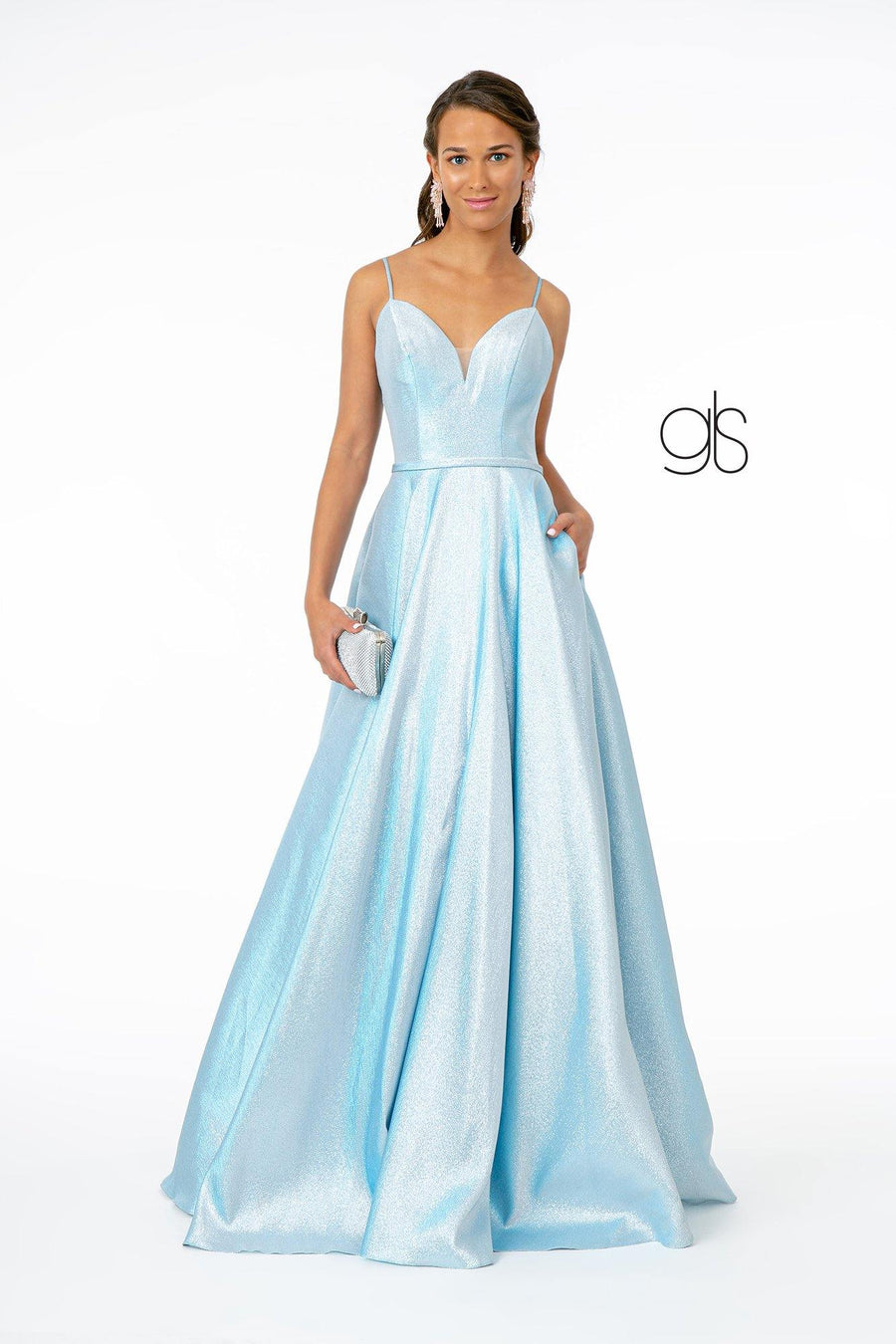 Spaghetti Strap Sweetheart A-Line Long Prom Dress - The Dress Outlet Elizabeth K