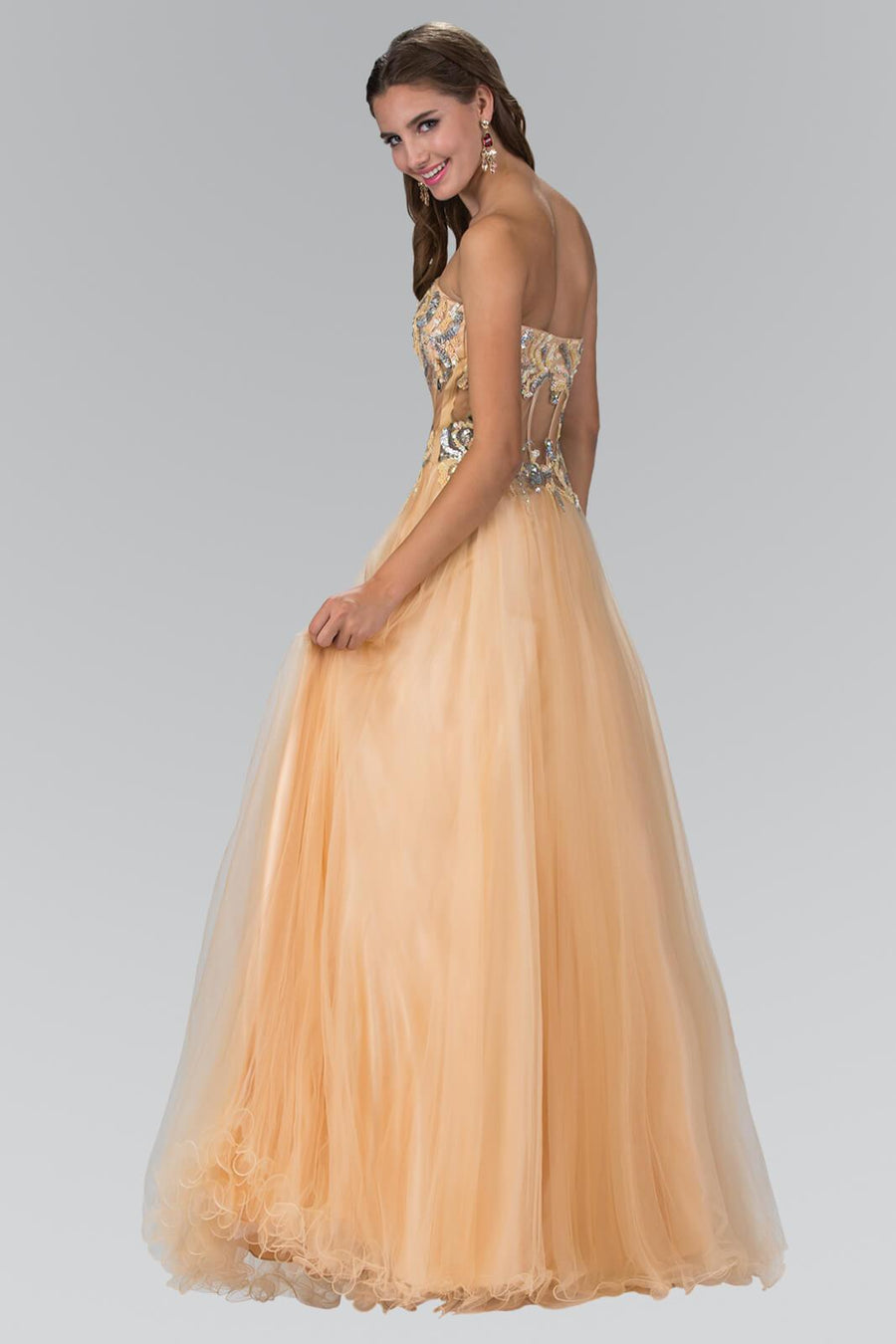 Strapless Long Prom Dress Formal Evening Gown - The Dress Outlet Elizabeth K