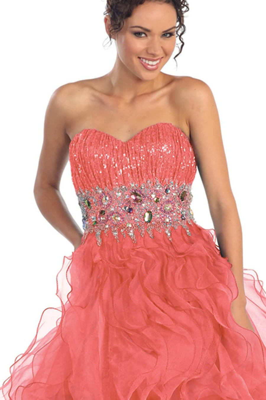 Strapless Long Prom Dress Formal Evening Gown - The Dress Outlet Elizabeth K