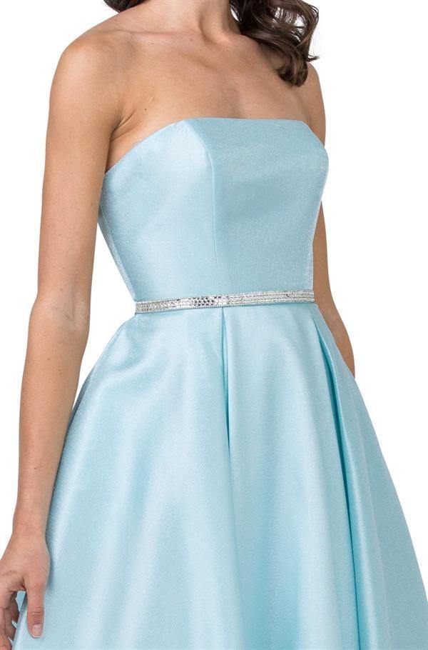 Strapless  Long Prom Dress with Pockets - The Dress Outlet ASpeed