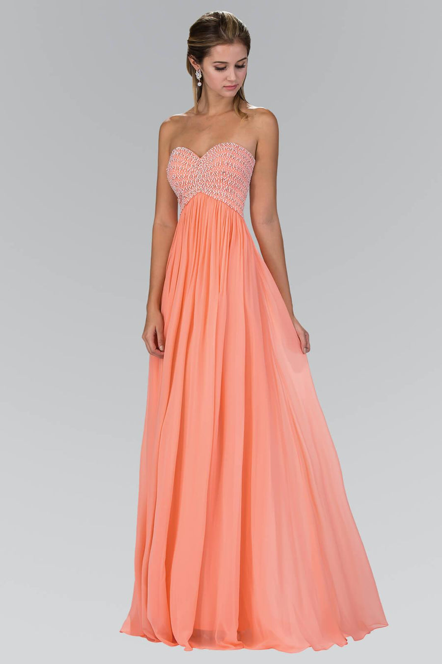 Strapless Long Prom Evening Gown - The Dress Outlet Elizabeth K