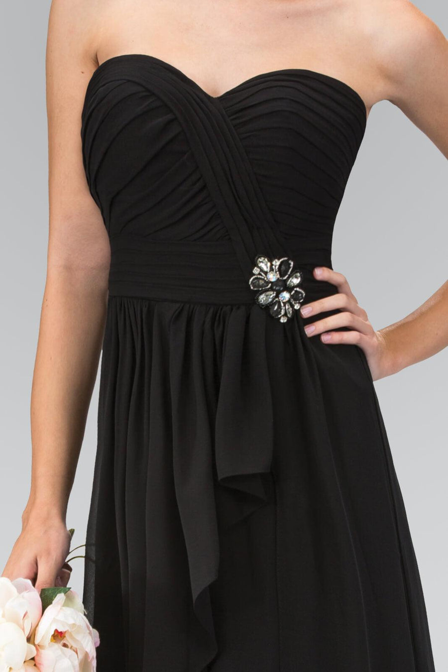 Strapless Sweetheart Chiffon Formal Long - The Dress Outlet Elizabeth K