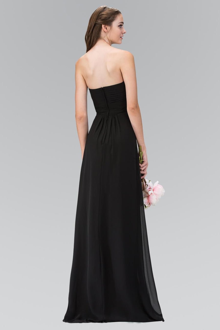 Strapless Sweetheart Chiffon Formal Long - The Dress Outlet Elizabeth K