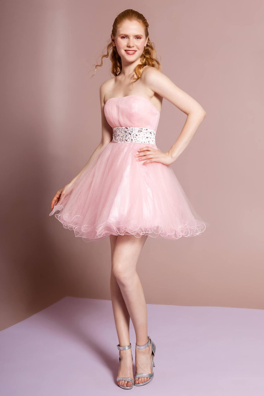 Strapless Sweetheart Prom Short Dress - The Dress Outlet Elizabeth K