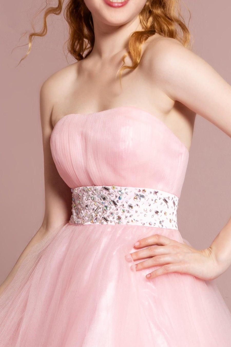 Strapless Sweetheart Prom Short Dress - The Dress Outlet Elizabeth K