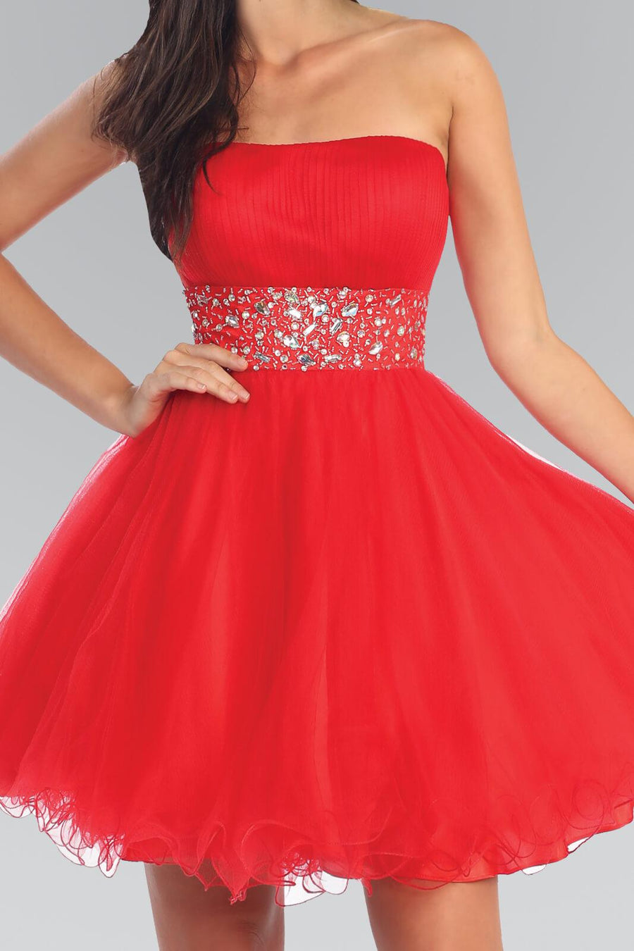 Strapless Sweetheart Prom Short Dress - The Dress Outlet Elizabeth K