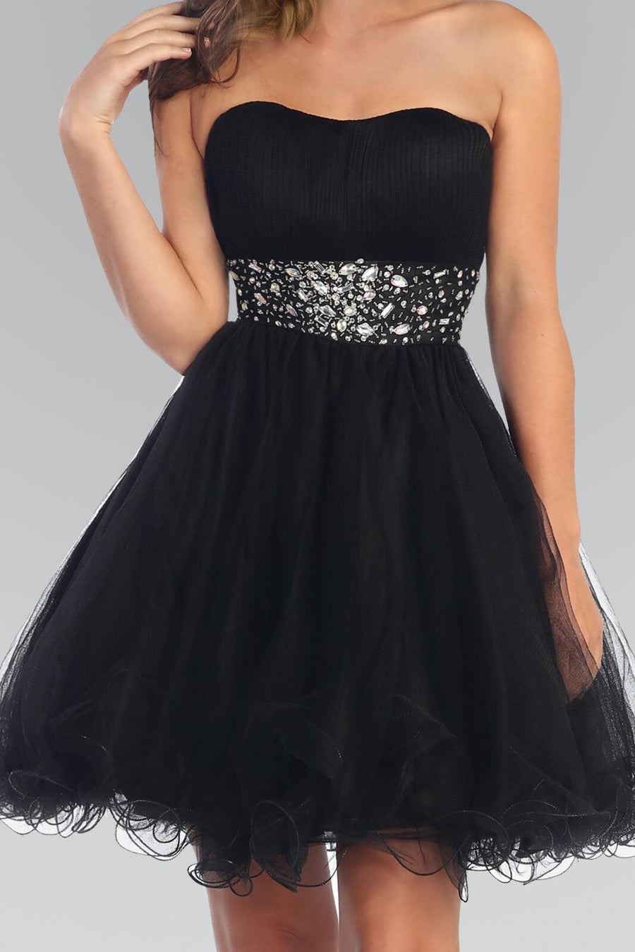 Strapless Sweetheart Prom Short Dress - The Dress Outlet Elizabeth K