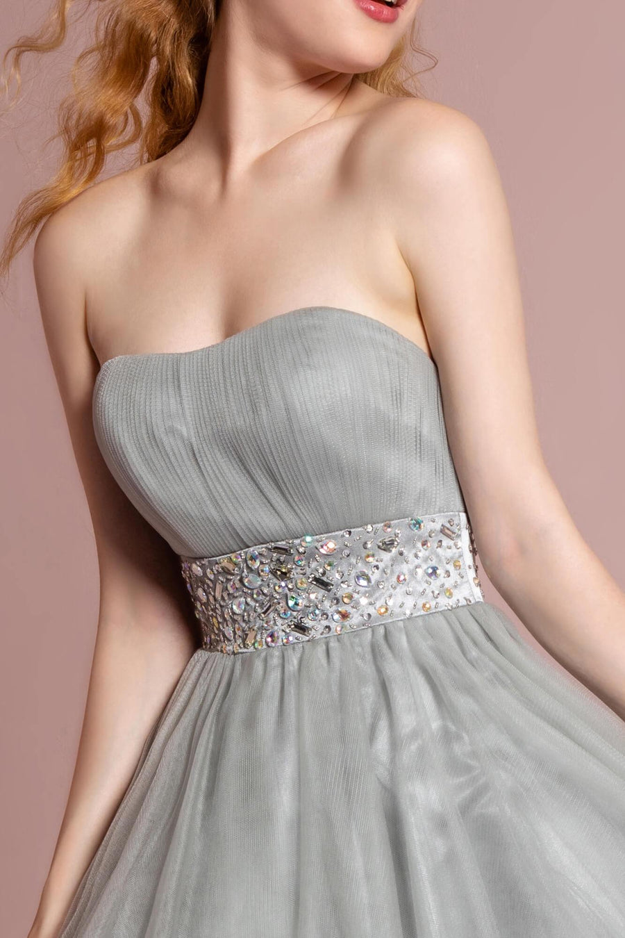 Strapless Sweetheart Prom Short Dress - The Dress Outlet Elizabeth K