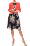 Studio One Floral Printed Two Piece Jacket Dress - The Dress Outlet