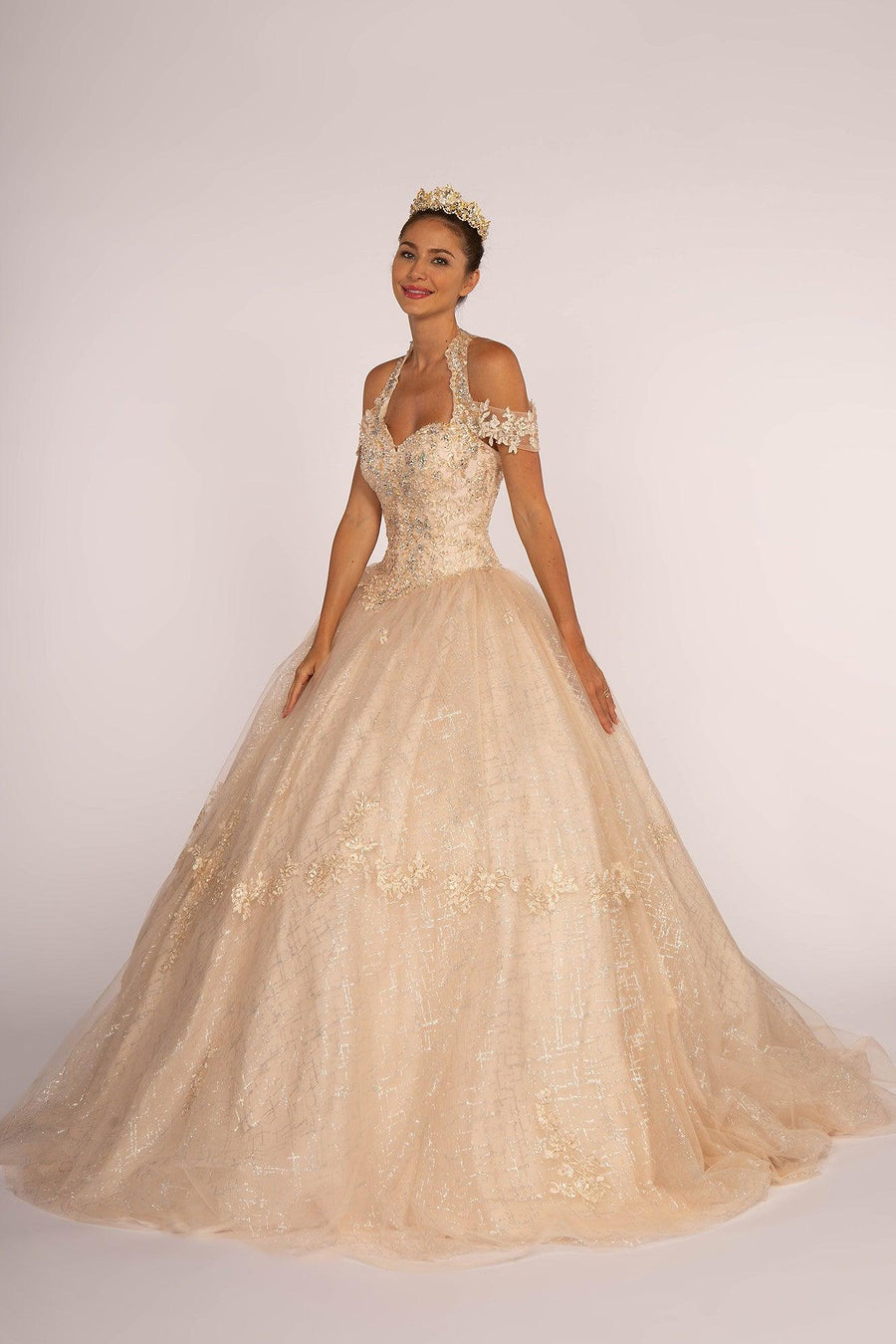 Sweet 16 Long Quinceanera Ball Gown - The Dress Outlet Elizabeth K