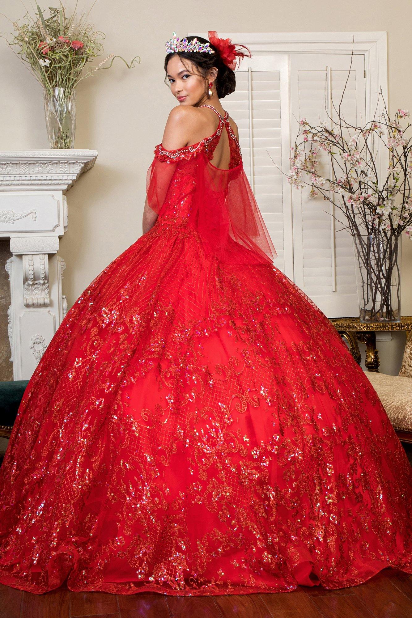 Sweet 16 Long Quinceanera Off Shoulder Ball Gown - The Dress Outlet