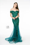 Sweetheart Neckline Glitter Mesh Long Prom Dress - The Dress Outlet Elizabeth K