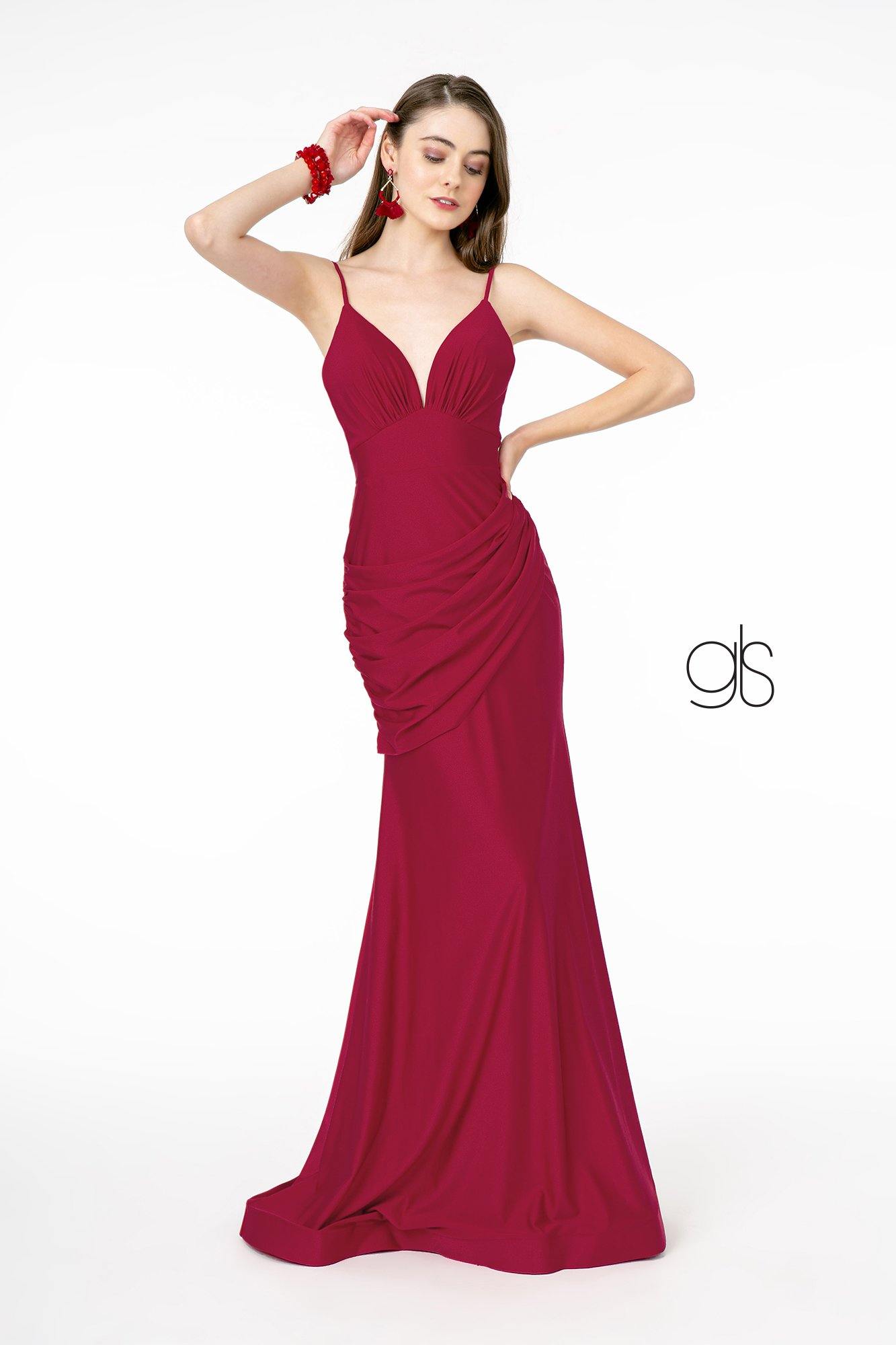 Sweetheart Neckline Jersey Long Prom Dress - The Dress Outlet Elizabeth K