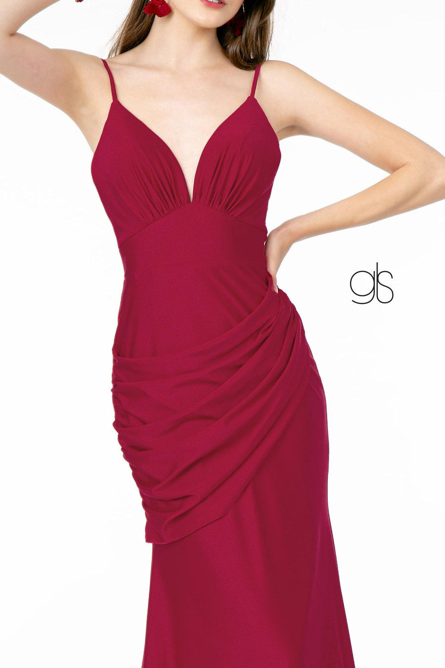 Sweetheart Neckline Jersey Long Prom Dress - The Dress Outlet Elizabeth K