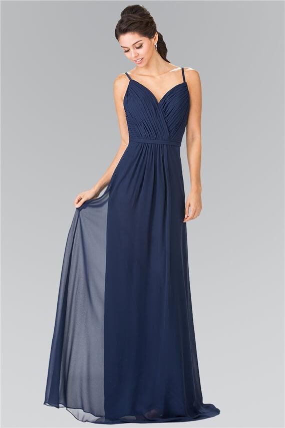 Sweetheart Spaghetti Strap Long Chiffon Dress Formal - The Dress Outlet Elizabeth K