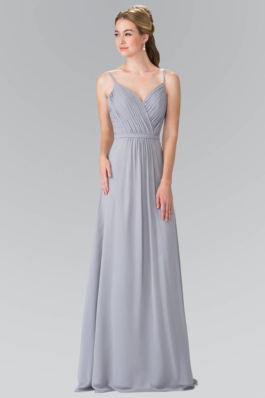 Sweetheart Spaghetti Strap Long Chiffon Dress Formal - The Dress Outlet Elizabeth K