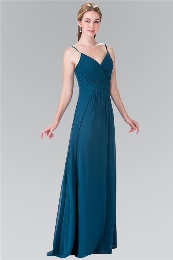 Sweetheart Spaghetti Strap Long Chiffon Dress Formal - The Dress Outlet Elizabeth K