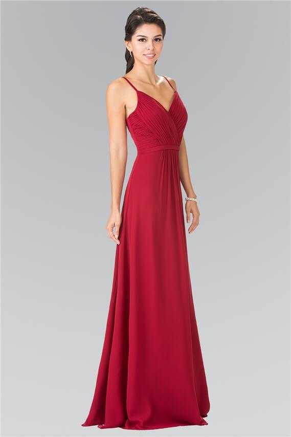 Sweetheart Spaghetti Strap Long Chiffon Dress Formal - The Dress Outlet Elizabeth K