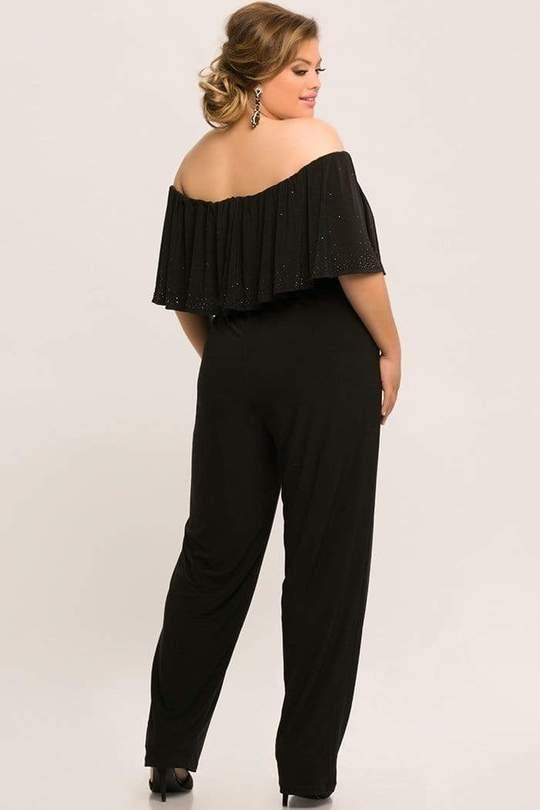 Sydneys Closet Formal Off Shoulder Jumpsuit - The Dress Outlet