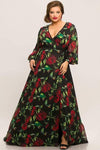 Sydneys Closet Long Floral Print Formal Dress - The Dress Outlet