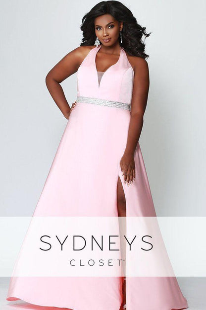 Sydneys Closet Long Halter Prom Plus Size Dress - The Dress Outlet Sydneys Closet