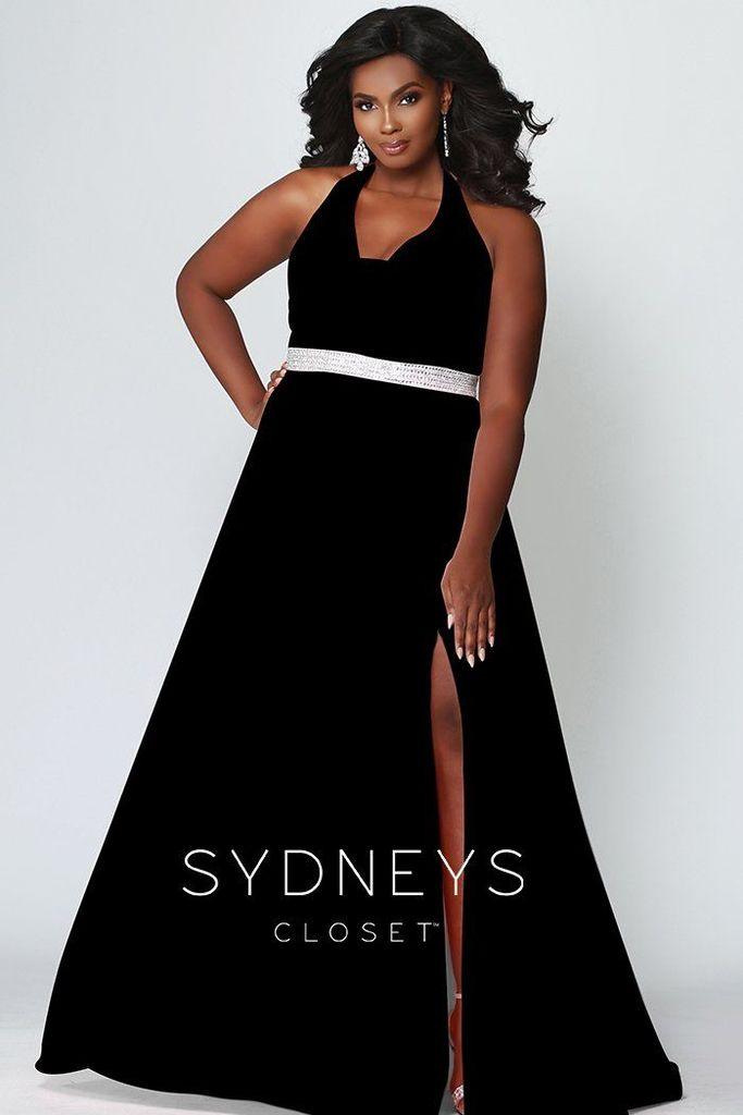 Sydneys Closet Long Halter Prom Plus Size Dress - The Dress Outlet Sydneys Closet