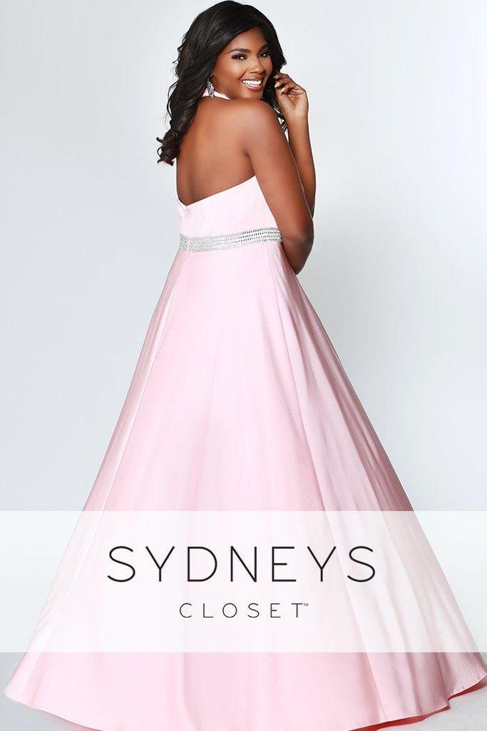 Sydneys Closet Long Halter Prom Plus Size Dress - The Dress Outlet Sydneys Closet